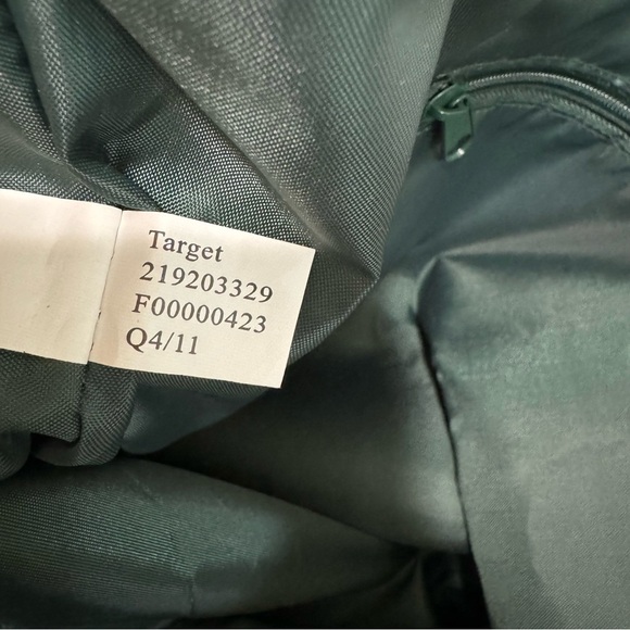 Target Bullseye Dog Print Nylon Durable Large Tote Bag Green Tan Red - Picture 11 of 12